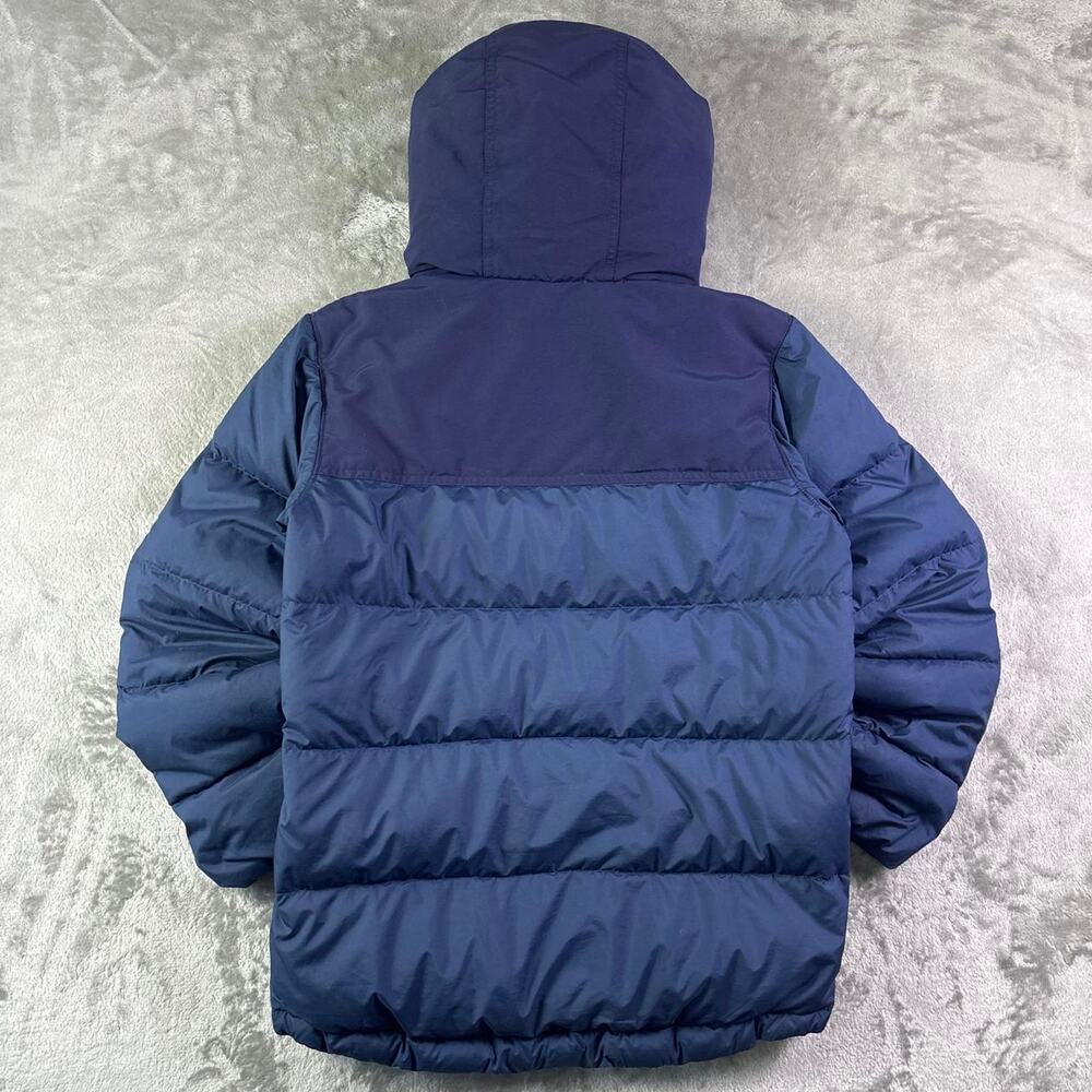 Patagonia Bivy Down Hoody Jacket Boys Large 12 Blue Puffer Full Zip Winter Coat - Picture 2 of 7